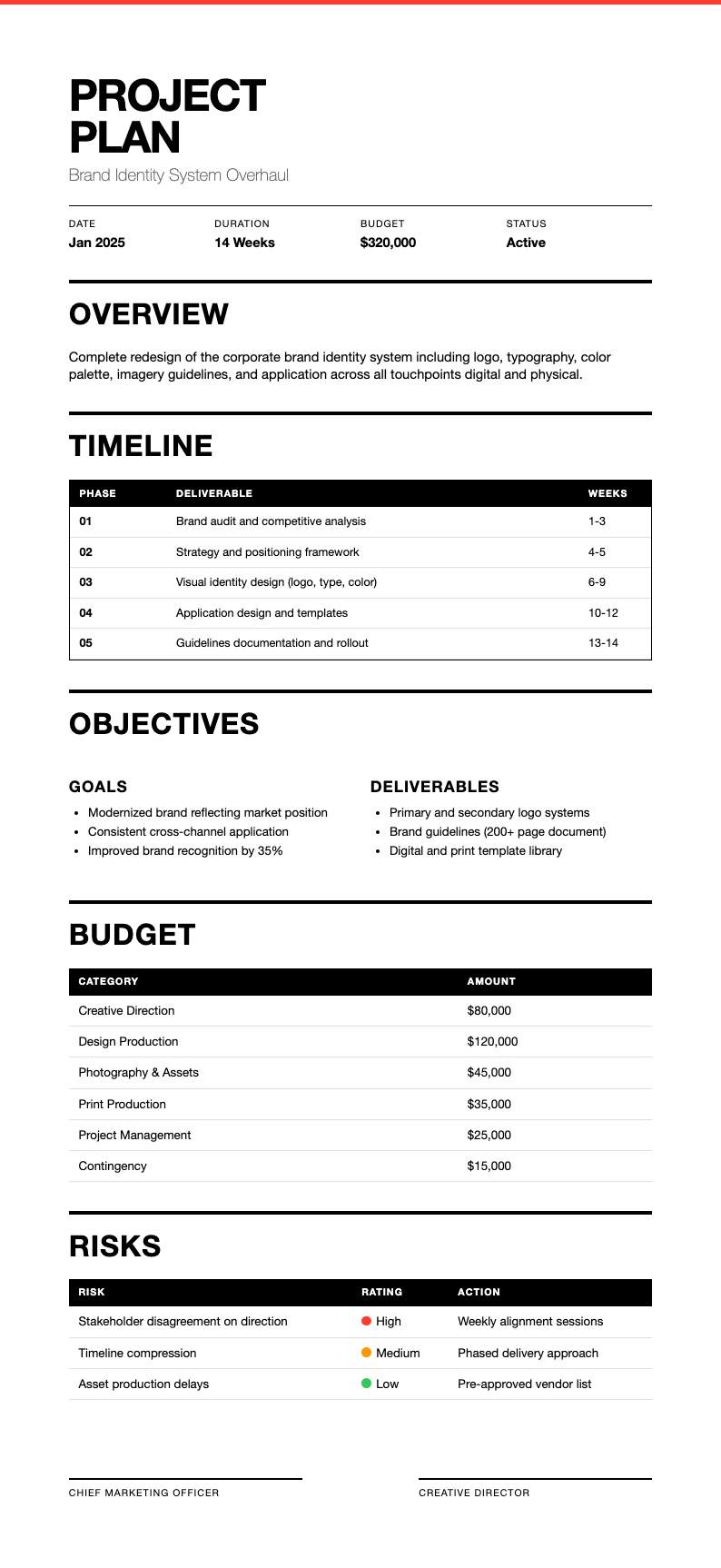 Swiss international project plan